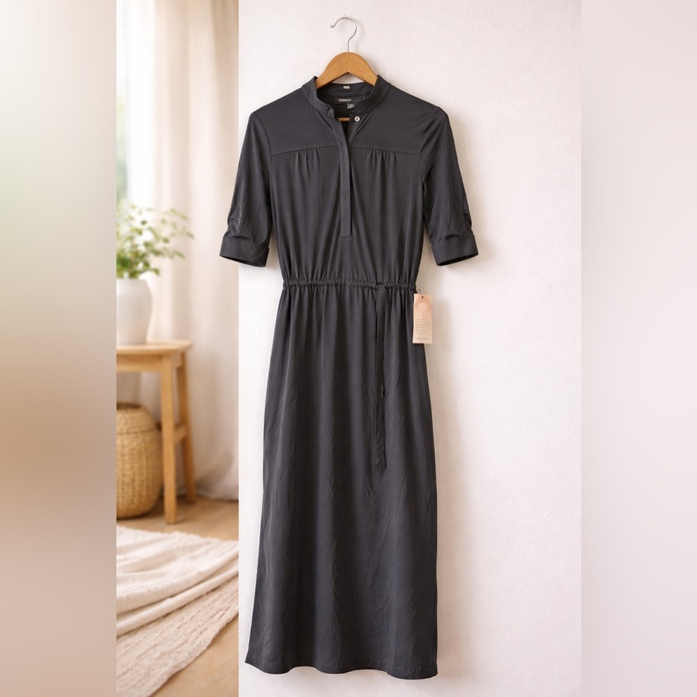 Donna Ricco New York Charcoal Gray Midi Shirt Dress Size 10 NWT Nordstrom